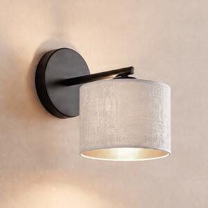 EMIBIG LIGHTING Aplică de perete Jari cu abajur din pânză, alb-auriu, reglabil, Alb, Camera de zi / sufragerie, Țesătură / Textil