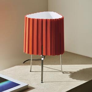 HAY Lampa de masă Canelé, roșie, înălțime 37 cm, soclu E14, abajur din material, Roșu, Camera de zi / sufragerie, Țesătură / Textil, Design