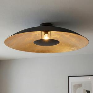 Lindby plafonieră Narisara, Ø 80 cm, E27, negru-auriu, reglabil, Negru, Camera de zi / sufragerie, Metal, Modern