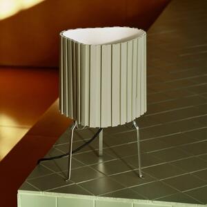 HAY Lampa de masă Canelé, verde, înălțime 37 cm, soclu E14, abajur din material, Verde, Camera de zi / sufragerie, Țesătură / Textil, Design