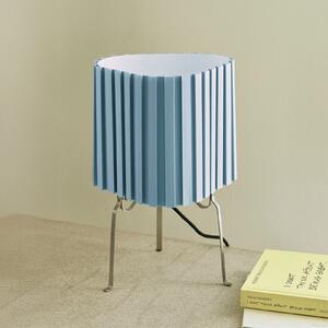 HAY Lampa de masă Canelé, albastru deschis, înălțime 37 cm, soclu E14, abajur, Albastru, Camera de zi / sufragerie, Țesătură / Textil, Design