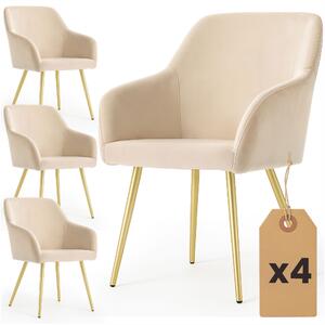 Set 4 scaune de sufragerie Exello (bej + auriu). Promo -18%. 1152229