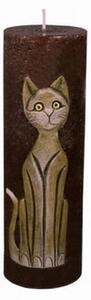 Lumânare decorativă Pisica maro, 22 cm