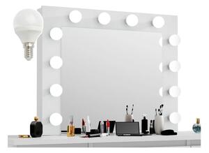 Masă de toaletă cu oglindă LED Daniella White
