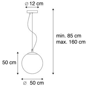 Lampă suspendată scandinavă sticlă opală 50 cm - Ball 50