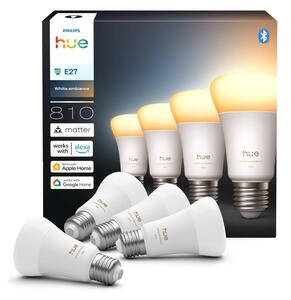 Set 4x becuri LED reglabile Philips Hue White Ambiance E27, 6W, 230V, 1000-20000K