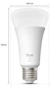 Bec LED reglabil Philips Hue WHITE E27, 13,5W, 230V, 2700K