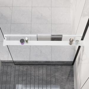 Raft de duș pentru perete cabină de duș, alb, 90 cm, aluminiu