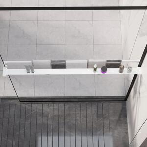 Raft de duș pentru perete cabină de duș, alb, 115 cm, aluminiu