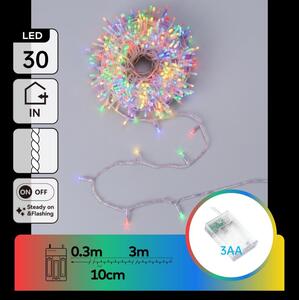 Aigostar - Ghirlandă luminoasă de Crăciun 30xLED/3xAA 3,3m multicolor