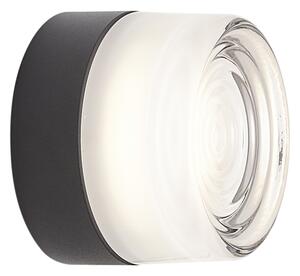 Lampă de perete de design neagră cu sticlă opal IP44 - Michele