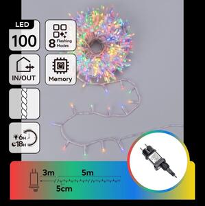 Aigostar - Ghirlandă luminoasă LED de exterior pentru Crăciun 100xLED/8 funcții 5,3m IP44 multicolor