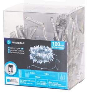Aigostar - Ghirlandă LED de Crăciun 100xLED/3xAA 10,3m alb rece