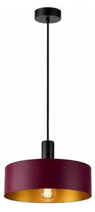 Lampă suspendată pe cablu HAKI 1xE27/60W/230V vișiniu/negru