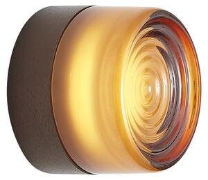 Lampă de perete de design bronz închis cu sticlă ambră IP44 - Michele