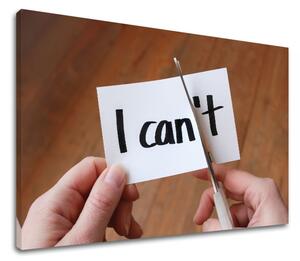 Tablou canvas motivațional I can't (tablouri moderne cu text)