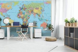 Tapet Lumea în multe culori, Fototapet Harta lumii, u13370 : Uwalls.ro