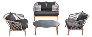 Set mobilier gradina si terasa Higold Maple pentru 4 persoane, 2 fotolii, canapea 2 locuri si masuta, gri