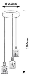 Lustră pe cablu Rabalux 3xE27/9W/230V