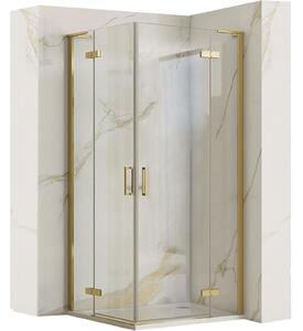 Rea Hugo, cabina de dus 80(usa)x90(usa)x200,5 cm, sticla transparenta 6mm, profil auriu mat, KPL-K8410