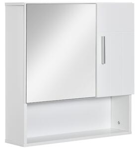 Kleankin dulap baie, 2 usi, oglinda inclusa, 54x15.2x55.3 cm, alb | AOSOM RO