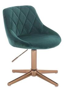 HR1054CROSS Scaun Verde Catifea cu Bază Aurie