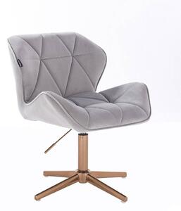 HR111CROSS scaun Catifea Gri cu Bază Aurie
