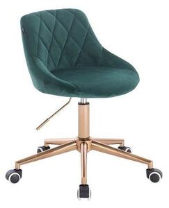 HR1054K Scaun Verde Catifea cu Bază Aurie