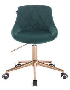 HR1054K Scaun Verde Catifea cu Bază Aurie