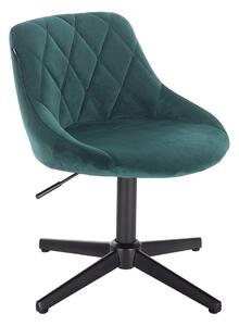 HR1054CROSS Scaun Verde Catifea cu Bază Neagră