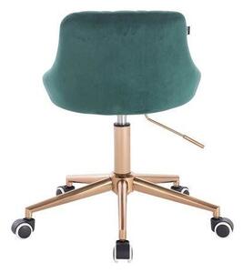 HR1054K Scaun Verde Catifea cu Bază Aurie