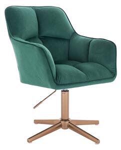 HR550CROSS Scaun Verde Catifea cu Bază Aurie