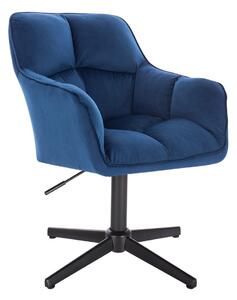 HR550CROSS Scaun Bleumarin Catifea cu Bază Neagră