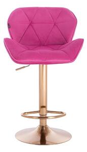 HR111W Scaun Catifea Roz Velur cu Bază Aurie