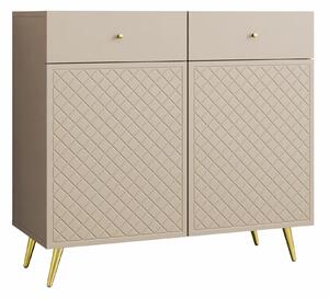 Comodă Comfivo Nuromo 100Beige, Cu sertare și uși, 92x100x42cm