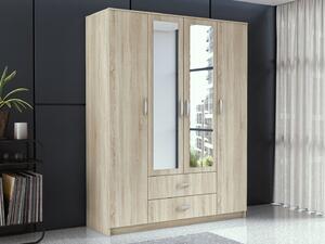 Dulap Mandeville 117Stejar Sonoma, 205x160x52cm, Uși dulap: Cu balamale