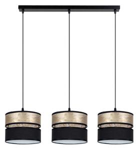 Lustră pe cablu LIMA 3xE27/60W/230V aurie/neagră