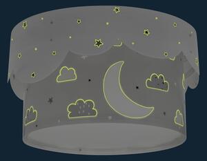 Plafonieră pentru copii MOON 2xE27/60W/230V gri Dalber 61236E