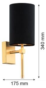 Lampă de perete ABRUZZO 1xE14/7W/230V alamă/neagră Argon 8035