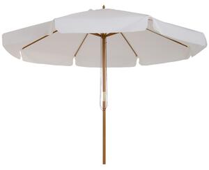 Outsunny Umbrelă de Grădină Reglabilă, Baldachin Dublu, 8 Stinghii Bambus, Poliester, Ø325x250cm, Crem | Aosom Romania