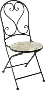 Set de scaune pliabile bistro Mozaic, metal/ceramică, 2 buc