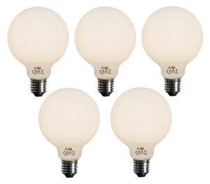 Set 5 becuri Bec LED E27 reglabil în 3 trepte, opal G95 4W 450lm 3000K