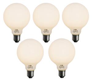 Set 5 becuri Bec LED cu 3 trepte de intensitate reglabilă E27 Opal G95 4W 450lm 2700K