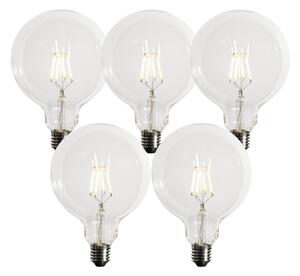 Set de 5 becuri LED E27 reglabile G125 5W 450 lm 3000K