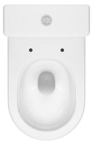 Cersanit Remo Oval, toaletă ovală compactă cu capac WC, sistem de acționare cu hidromasaj, alb lucios, K3030-001