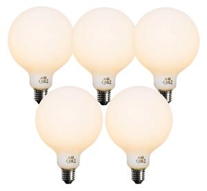 Set 5 becuri Bec LED E27 reglabil opalin G125 5W 450lm 2200K