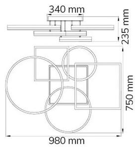 Lustră LED aplicată dimabilă VAASA LED/80W/230V Wofi 11981