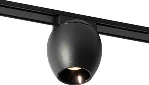 Spot modern negru pentru sistem de șine monofazat 6W 3000K - Magnetic Zagaye
