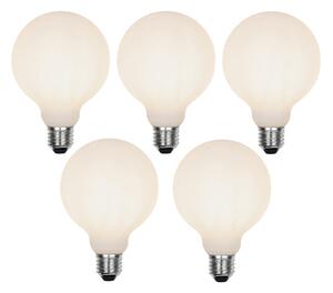 Set 5 becuri E27 Lampă LED reglabilă în 3 trepte G95 sticlă mată 5W 550 lm 2700K
