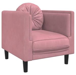 Fotoliu canapea cu pernă, roz, catifea